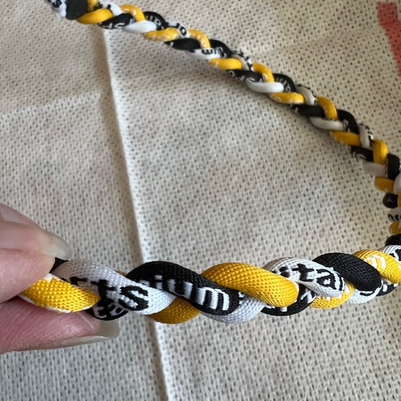 Phiten Sports Necklace Pittsburgh Steelers with two  beads strands Mardi - Picture 4 of 9